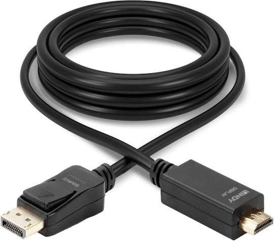 Lindy Cable DisplayPort male - HDMI female 5m Μαύρο (36924)