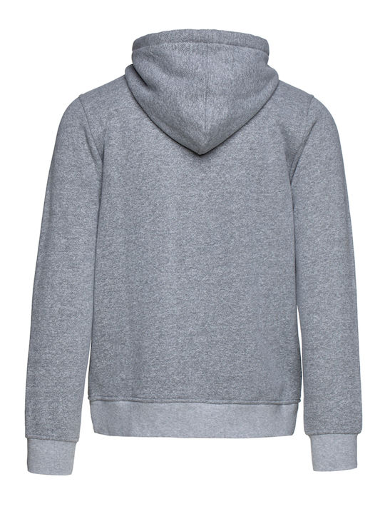 Heavy Tools Men's Sweatshirt Jacket with Hood and Pockets Gray