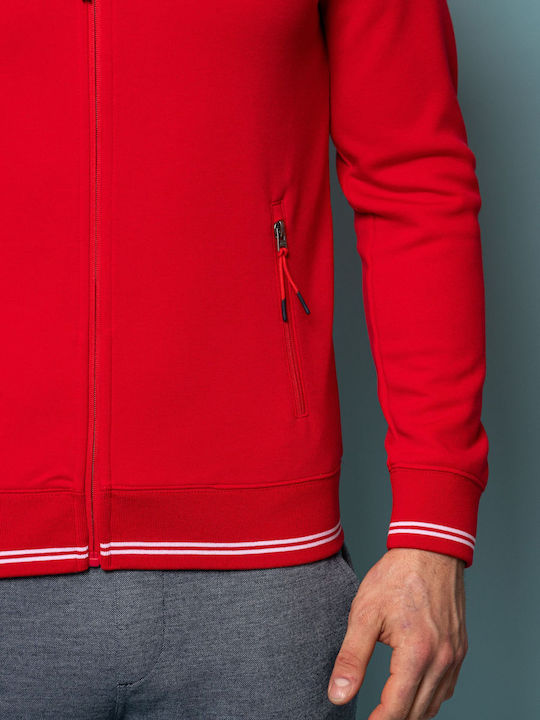 Cardigan With Hood Red