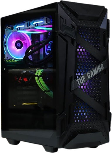 Vengeance Legend-V17 ASUS Edition Гейминг Настолен Компютър (Ryzen 5-5500/16GB DDR4/1TB SSD/Radeon RX 6600/Без Операционна Система) и Монитор AOC 24G2SAE/BK