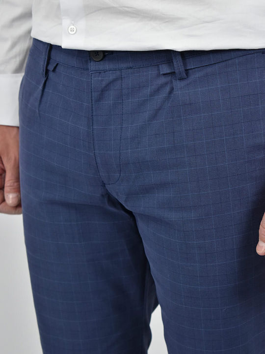 Hose Chino Elastisch in Schlanker Passform Blau