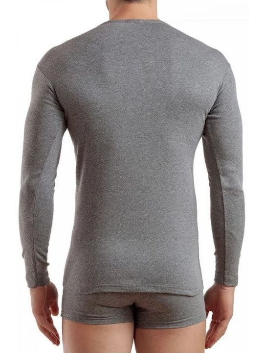 Enrico Coveri Men's Long Sleeve Undershirt Gray