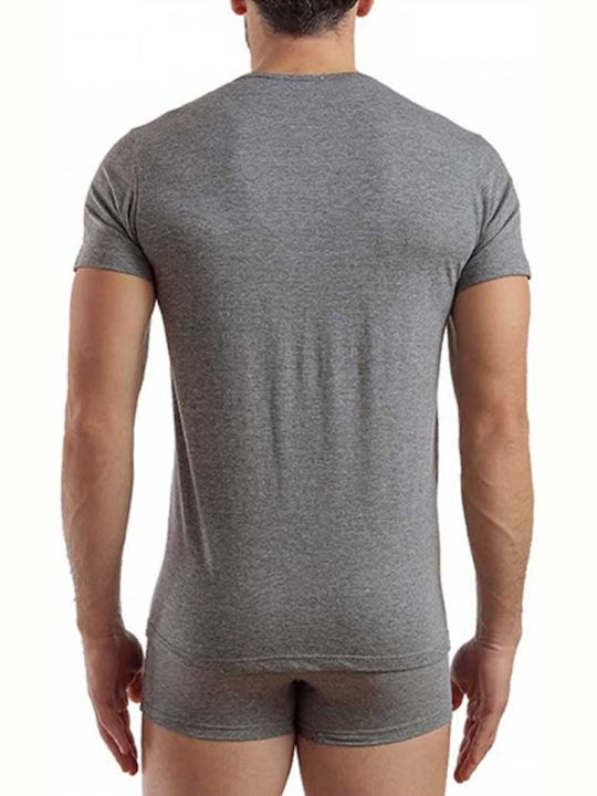 Enrico Coveri Men's Short Sleeve Undershirt Gray