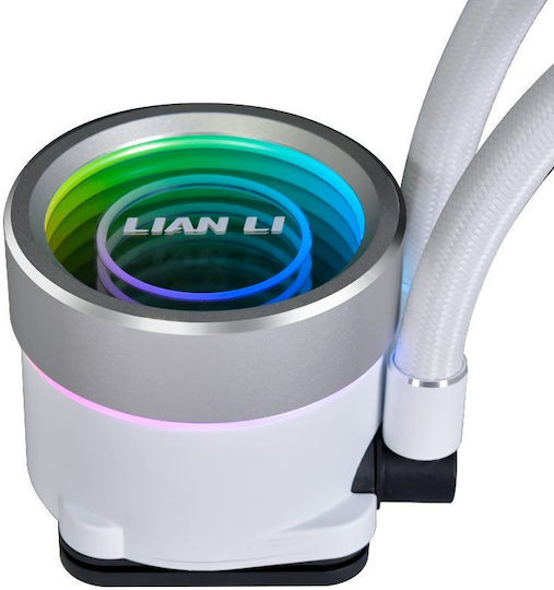 Lian Li Galahad II Trinity 360 Охлаждане AIO CPU с 3 Вентилатора 120mm и ARGB Осветление Бял