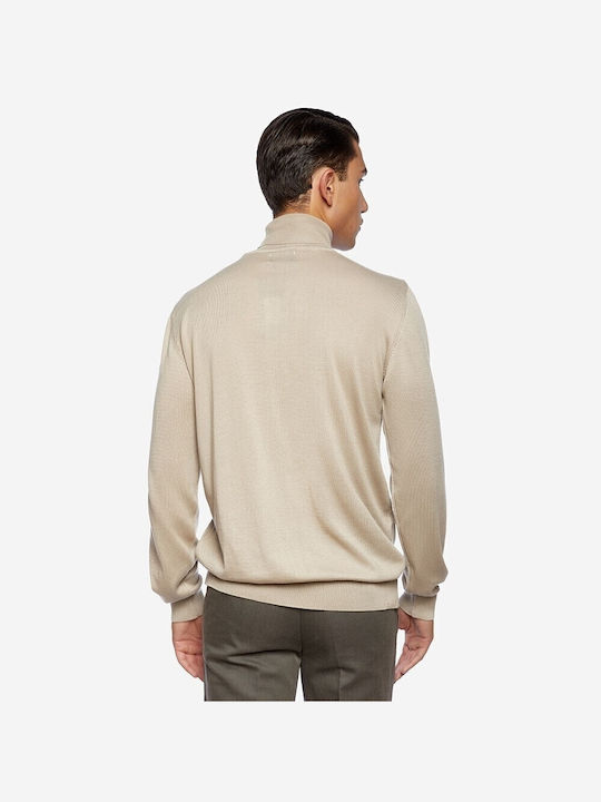 Brokers Jeans Herren Langarm-Pullover Rollkragen Beige