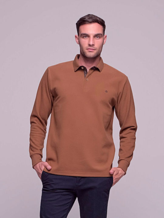 Everbest Men's Short Sleeve Blouse Polo Brown