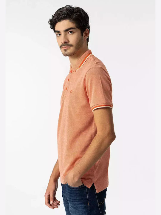 Tiffosi Men's Short Sleeve Blouse Polo Orange