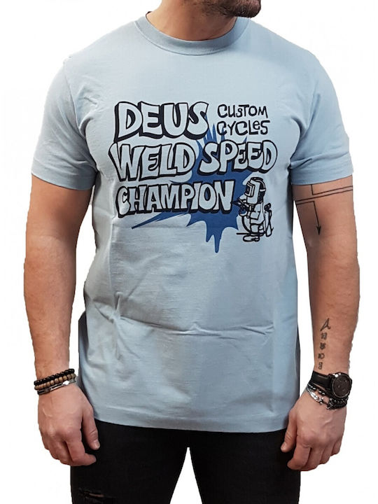 Deus Ex Machina T-shirt Bărbătesc cu Mânecă Scurtă Albastru deschis