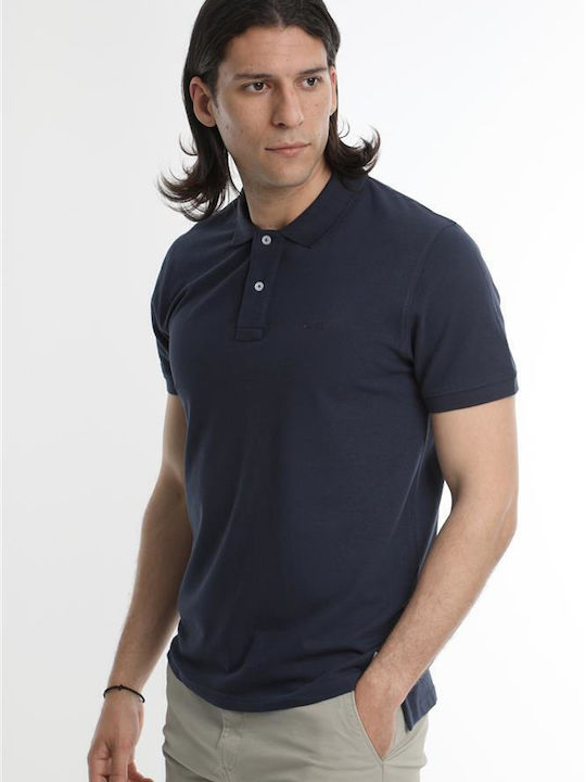 Van Hipster Men's Short Sleeve Blouse Polo Blue