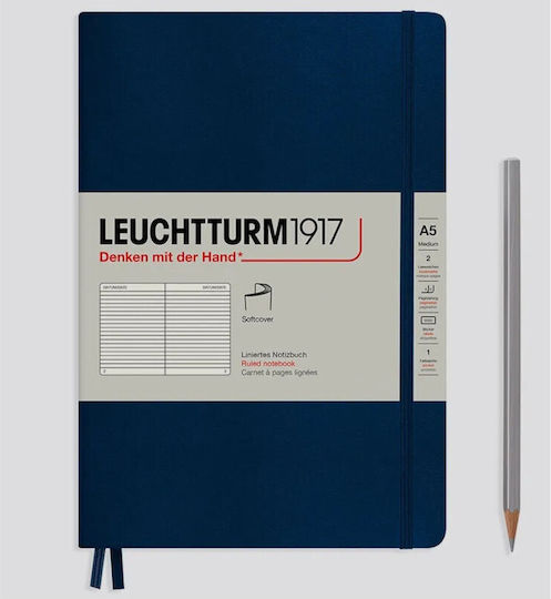 Leuchtturm1917 Notebook 123 Sheets A5 Ruled with Elastic Blue