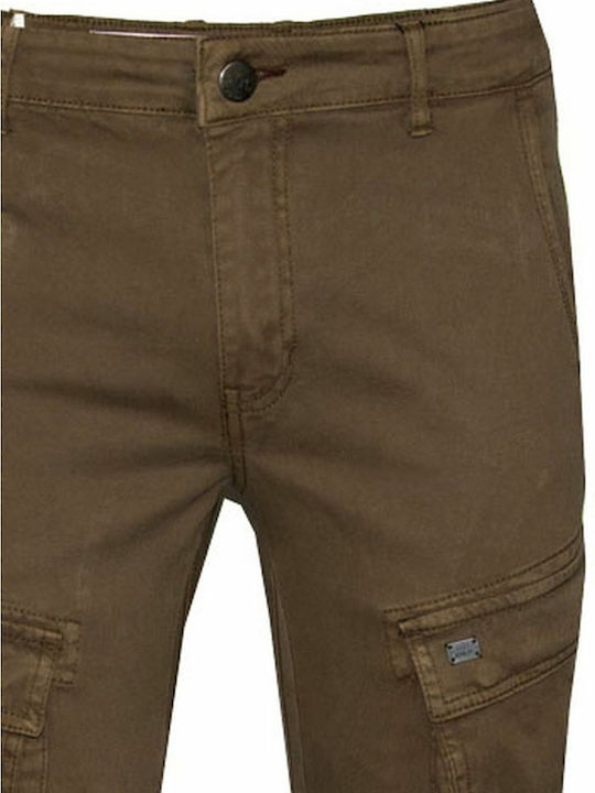 Pantaloni cu Croială Slim Maro