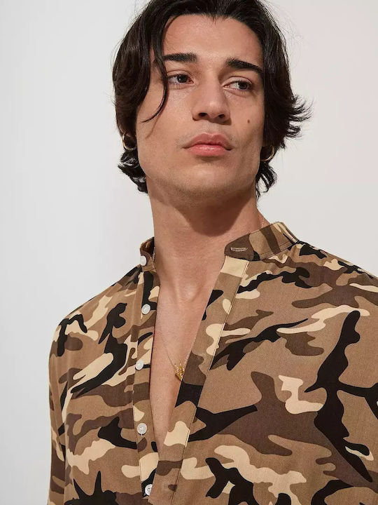 Κοντομάνικο Πουκάμισο Camo Χακί