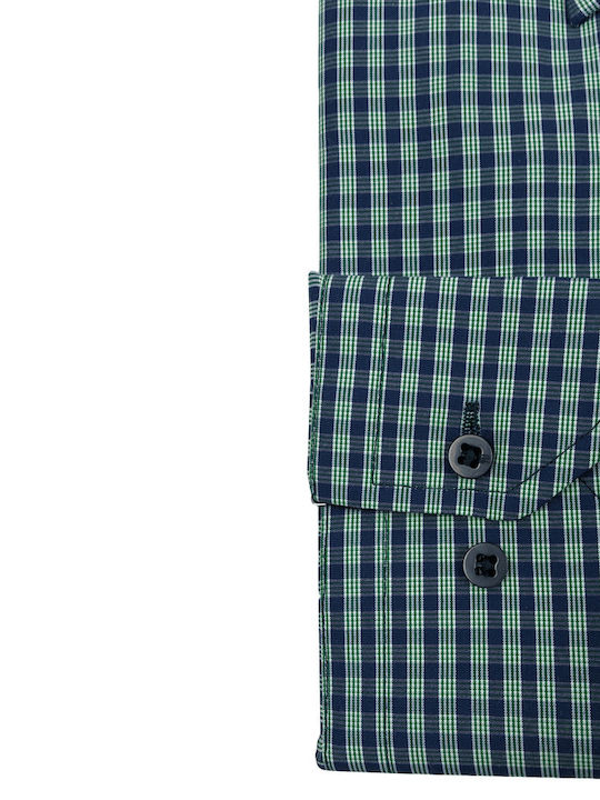 Poli Gianni Men's Shirt Long Sleeve Checked Green