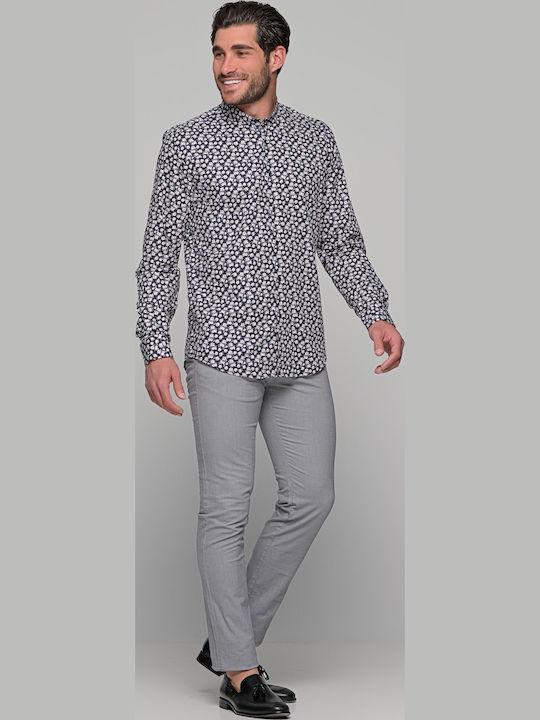 Long-sleeved Shirt Floral Black