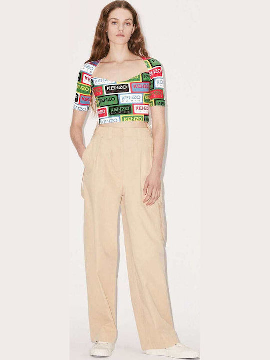 Paris Label Women's Summer Crop Top Short Sleeve Multicolour