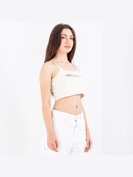Bluza Damă Crop Top Bumbac Cu Bretele Albastru Vara