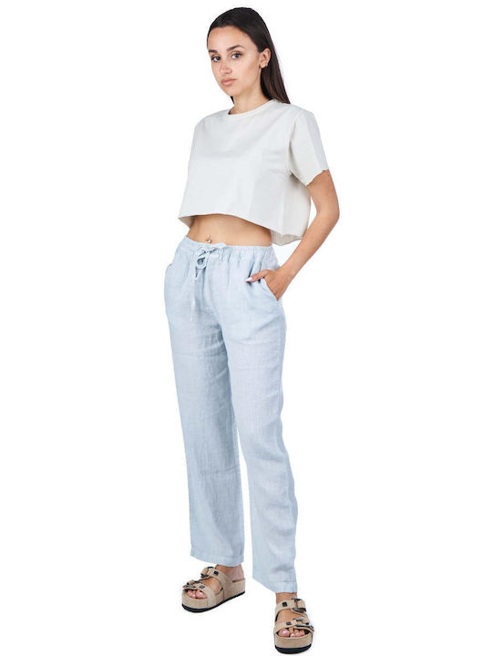 Women's Summer Crop Top Short Sleeve Beige