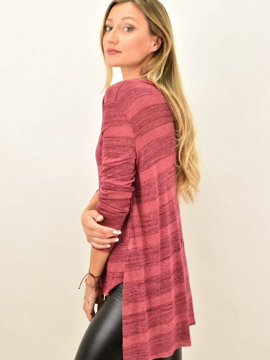 Women's Athletic Blouse Long Sleeve Burgundy