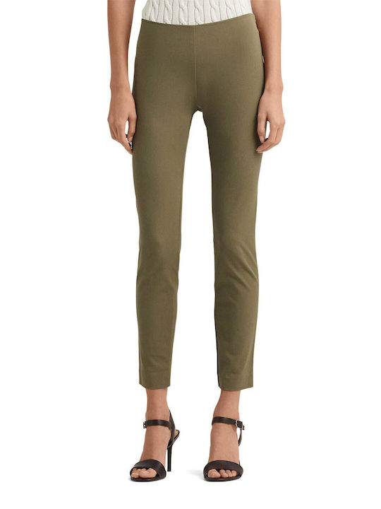 Ralph Lauren KESLINA Women's Cotton Trousers in Skinny Fit Khaki