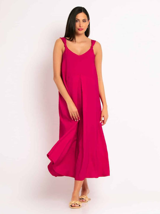 Noobass Summer Midi Dress Fuchsia