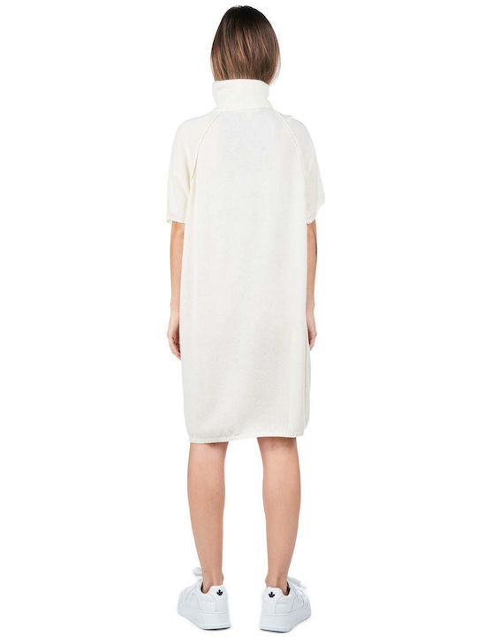 Crossley Mini Dress Knitted Turtleneck Beige