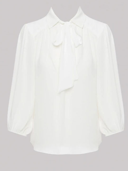 Women's Monochrome Long Sleeve Shirt White