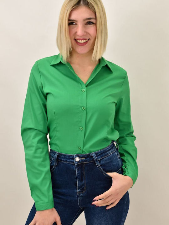 Potre Women's Monochrome Long Sleeve Shirt Green