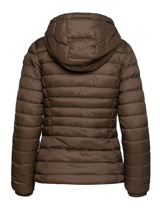 Heavy Tools Kurz Damen Puffer Jacke für Winter Khaki