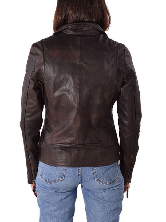 Shaikko Damen Bikerjacke Braun