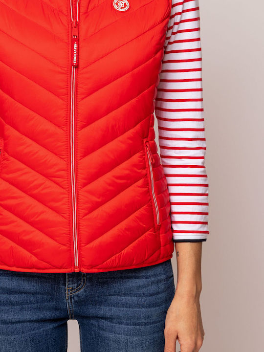 Women's for Hiking Short Puffer Jacket for Spring or Autumn Red
