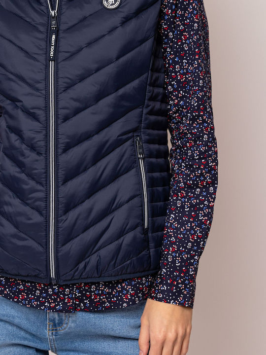 Women's for Hiking Short Puffer Jacket for Spring or Autumn Navy Blue