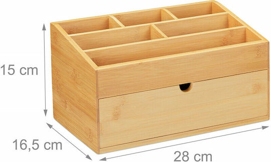 Lemnoasă Suport pentru creioane în Culoare Bej 1buc 28x16.5x15cm