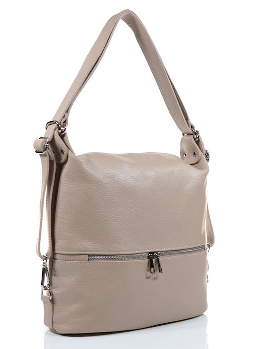 Passaggio Leather Women's Leather Backpack Beige