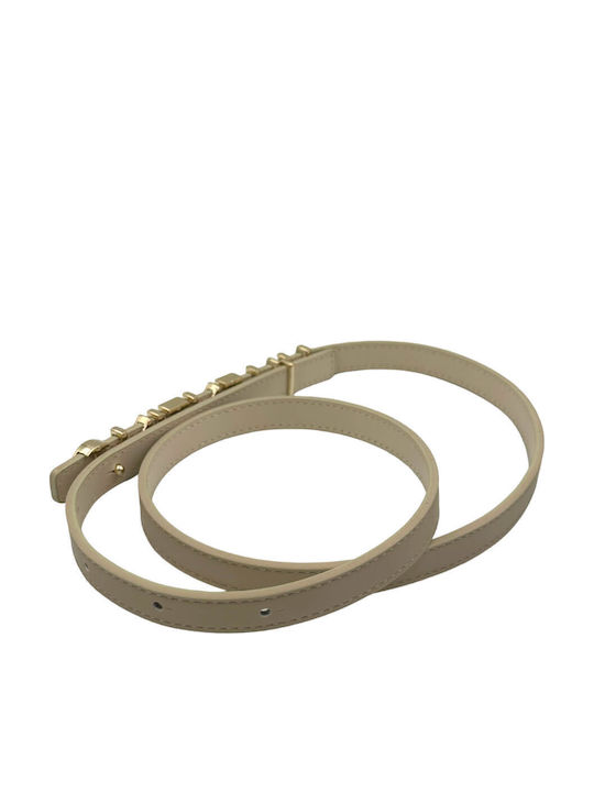 Leather Women's Belt Beige VCS6W555 B92