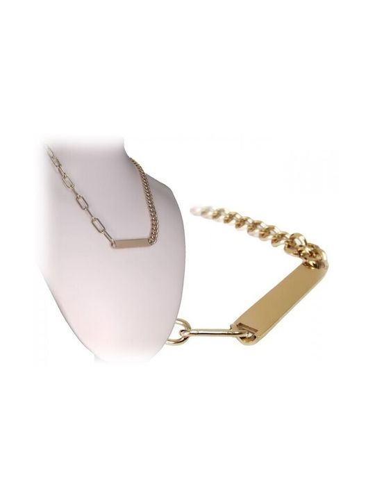 Karma Gifts Necklace ID Card from Gold Plated Steel