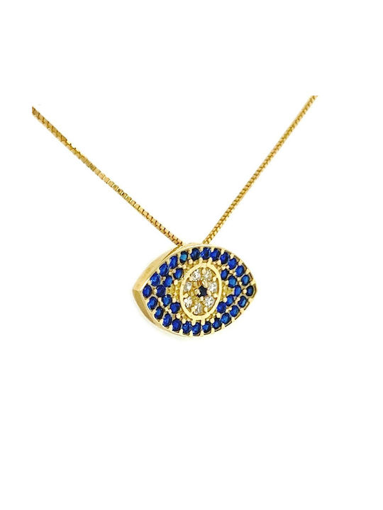 Xryseio Necklace Eye from Gold 14K with Zircon