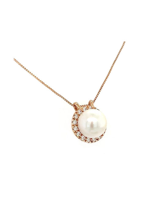 Xryseio Necklace from Rose Gold 14K with Zircon