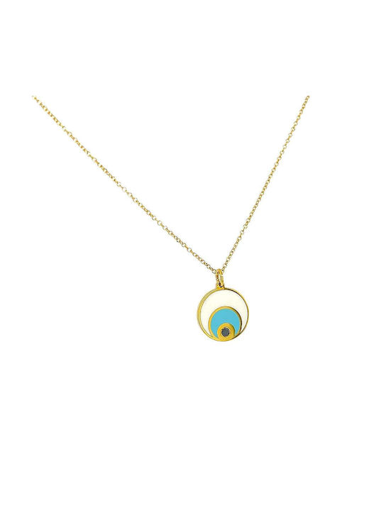 Xryseio Necklace Eye from Gold 14K with Diamond