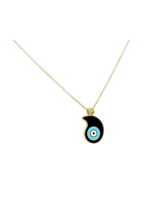 Xryseio Halskette Auge aus Gold 14K mit Diamant