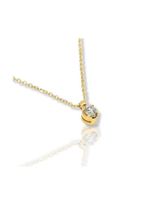 Mentzos Necklace from Gold 18k with Diamond