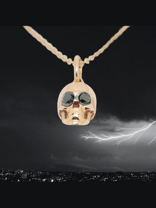 Mentzos Halskette aus Roségold 18K mit Diamant Schwarz