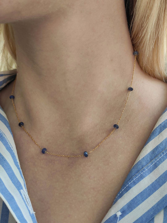 Roloi Kaliamanis Halskette aus Gold 14K Blau