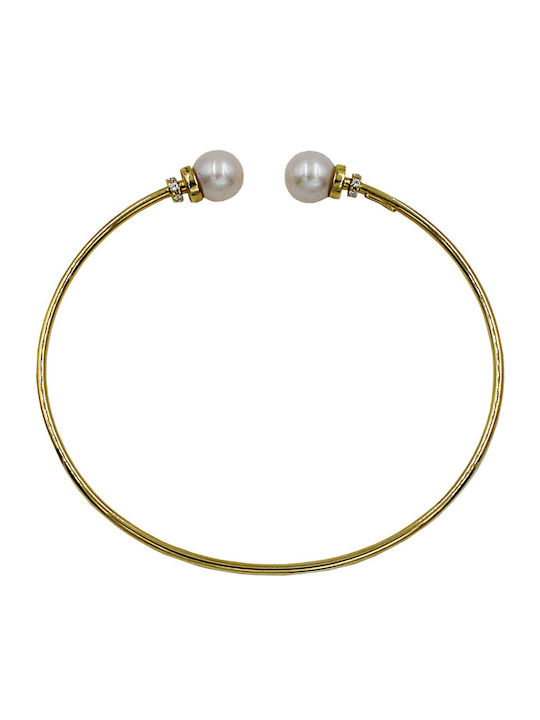 Roloi Kaliamanis Bracelet Handcuffs made of Gold 14K with Pearls