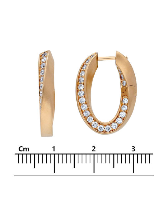 Mentzos Earrings Hoops with Diamond