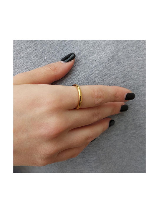 Piercing.gr Damen Ring aus Stahl Vergoldeter