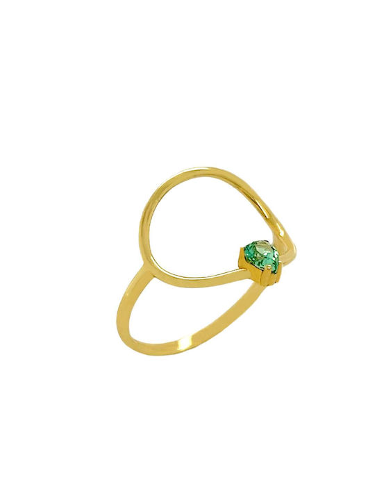 Xryseio Women's Gold Ring with Zircon 9K