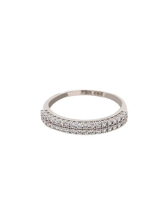 Xryseio Women's White Gold Eternity Ring with Zircon 14K