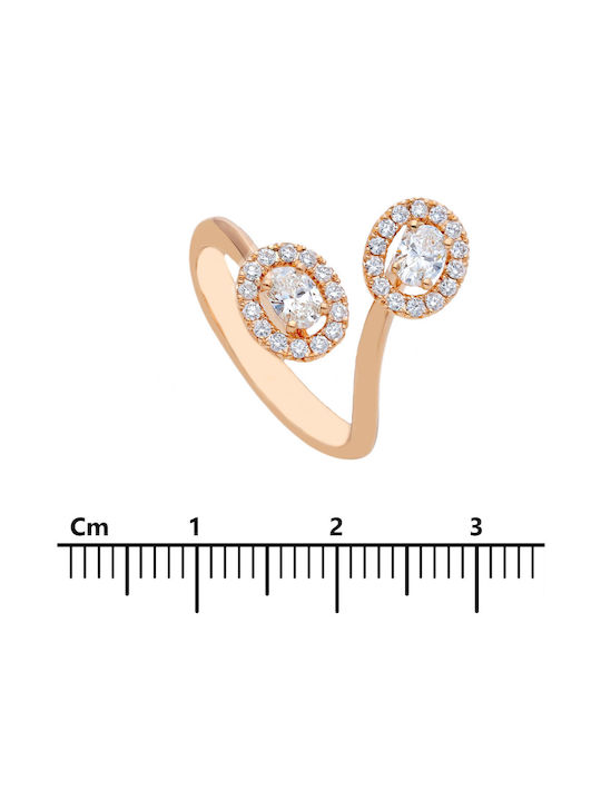 Mentzos Women's Ring with Diamond from Rose Gold 18K