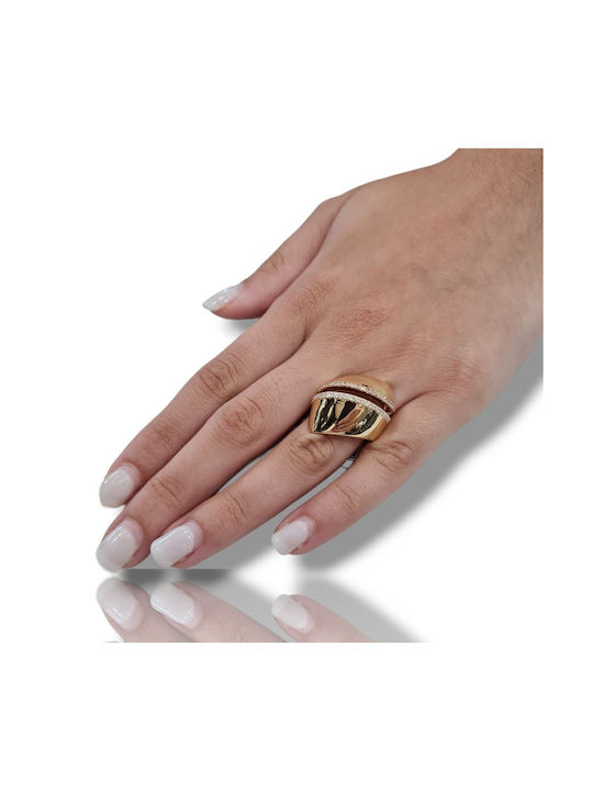 Mentzos Damen Ring mit Diamant aus Gold 18K