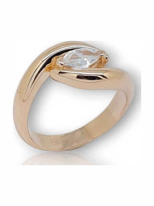 Mentzos Дамски Пръстен с Циркони от Розово злато 14K